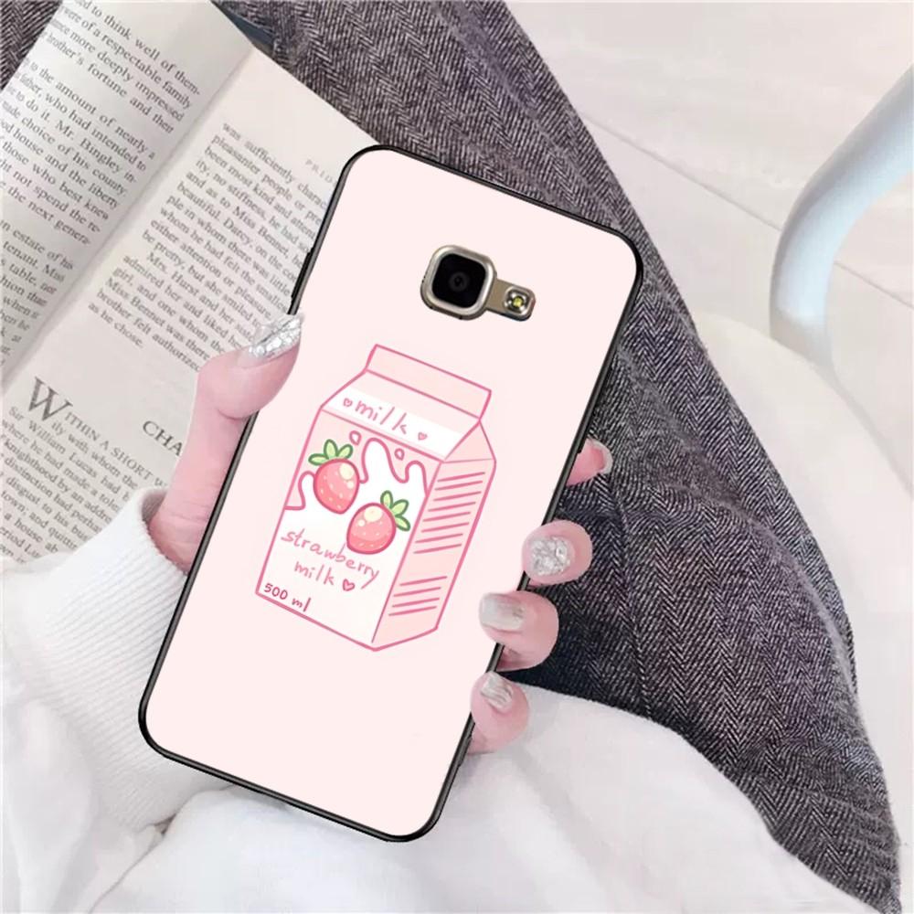 Strawberry Milk Pattern Phone Case For Samsung A 10 11 12 13 20 21 22 30 31 32 40 51 52 53 70 71 72 73 91 13 shell