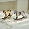Wooden Craft Wooden Rocking Horse Nordic Retro Balance Art Ornament Desk Decor  Xmas Decoration