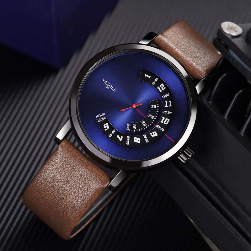 Relogio YAZOLE Men Watches s Fashion PU Strap Casual Unique Quartz Watch For Men Waterproof Wristwatch Reloj Hombre