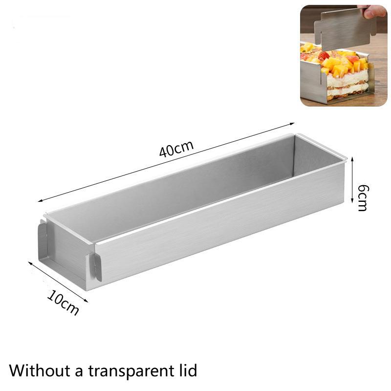 Rectangular Tiramisu Cake Mold Set Stainless Steel Baking Box with Cake Tray for Parties and Celebrations