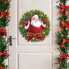 Santa Claus Christmas Wreath Window Wall Sticker