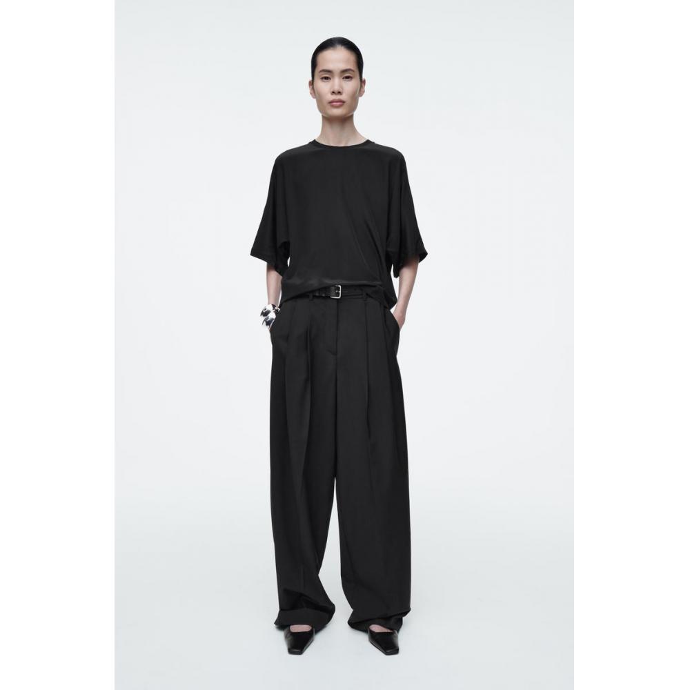 COS Футболка из шелка с японским принтом «летучая мышь» и рукавами