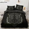 Black Animal Duvet Cover Set Tiger Print Bedding Set for Kids Teens Single Twin Double Queen King Size Polyester Quilt Cover