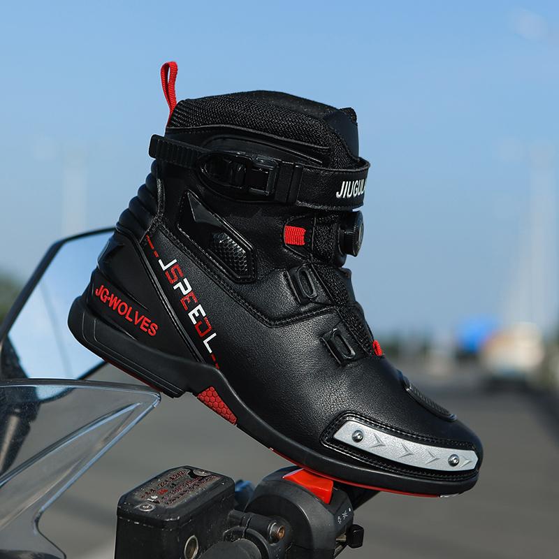 Мотоциклетные профессиональные ботинки для езды Летние противоударные Унисекс Повседневная обувь для велоспорта Мужские уличные высокие кроссовые гоночные ботинки