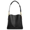 COACH Willow Polished Pebbled Leather Bucket Bag, Portable Crossbody Bag, Shoulder Bag Medium Women's Brass & Black C3916-B4BK