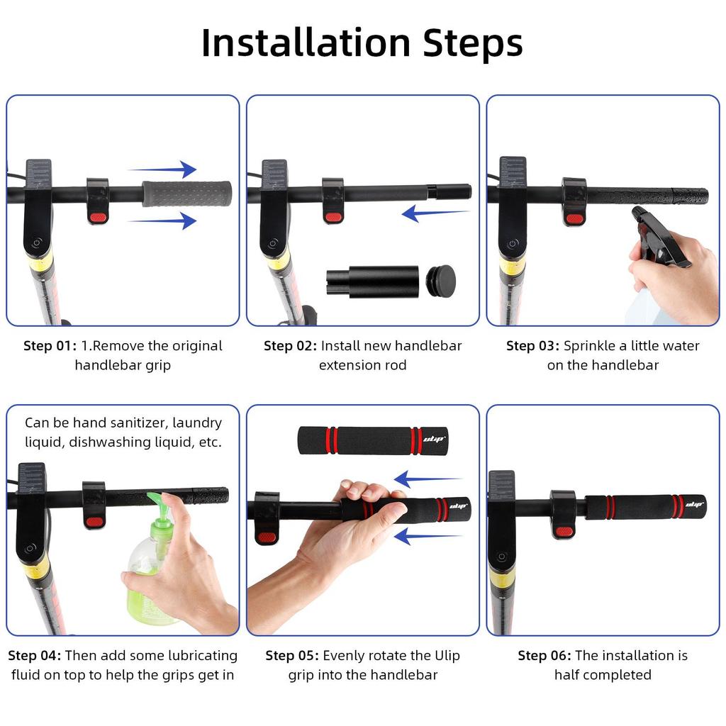 Black Ulip handlebar extender kit without light for Max G30 scooters