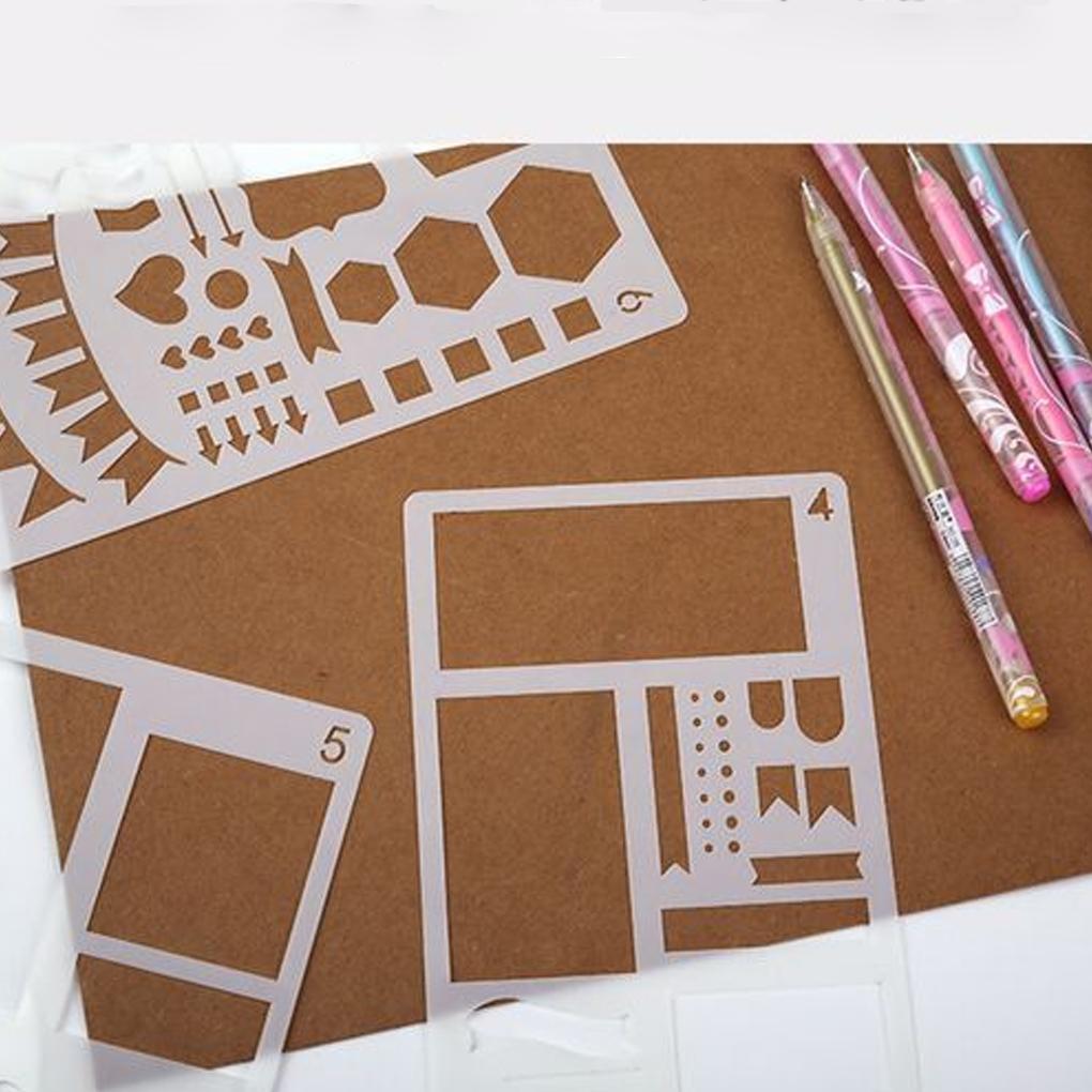 20 штук многоразовых трафаретов для рисования, сделай сам, полый кружевной рисунок, многофункциональные шаблоны для планировщика, скрапбукинг