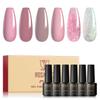 Gel Nail Polish Set 6pcs/Lot Nail Art Gel Polish Semi Permanent Gel Varnish Hybrid Soak Off UV Lamp Base Top Coat Gel Polish Kit