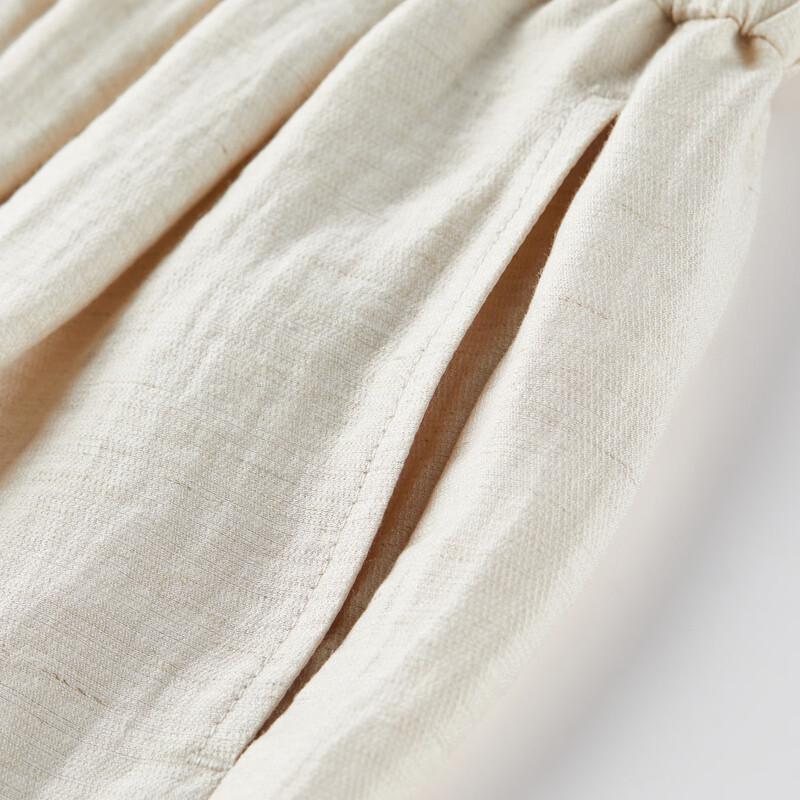 Укороченные брюки-клеш из смесовой льняной ткани Shangdubila для работы