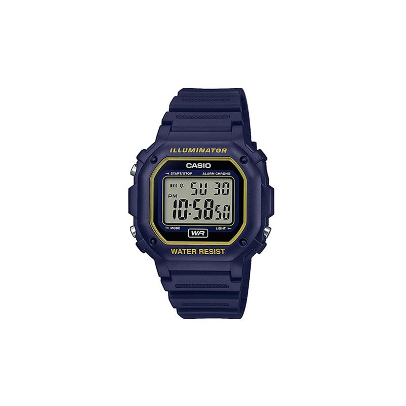 Casio Серия YOUTH-Силиконовые маленькие квадратные классические маленькие квадратные часы ЖК-дисплей кварцевый механизм ремешок из смолы Японские и корейские часы F-108WH-2A2EF