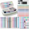 Four Candies Stationery 56 Piece Set 4 Color Ballpoint Pen Mechanical Pencil Fluorescent Gel Ballpoint Pen Pen Case Refill Refill Stationery Writing