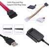 Usb To Ide Sata Кабель-адаптер 480 Мбит/с 2,5-дюймовый/3,5-дюймовый жесткий диск с 4-контактным шнуром питания