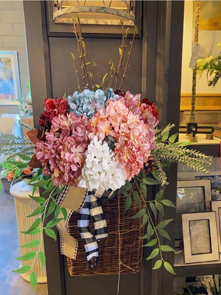 4 шт. Большие винтажные сушеные гортензии из шелка Искусственные цветы Поддельные цветы Свадебные украшения для церемонии Центральные украшения Цветочная композиция Цветочная композиция