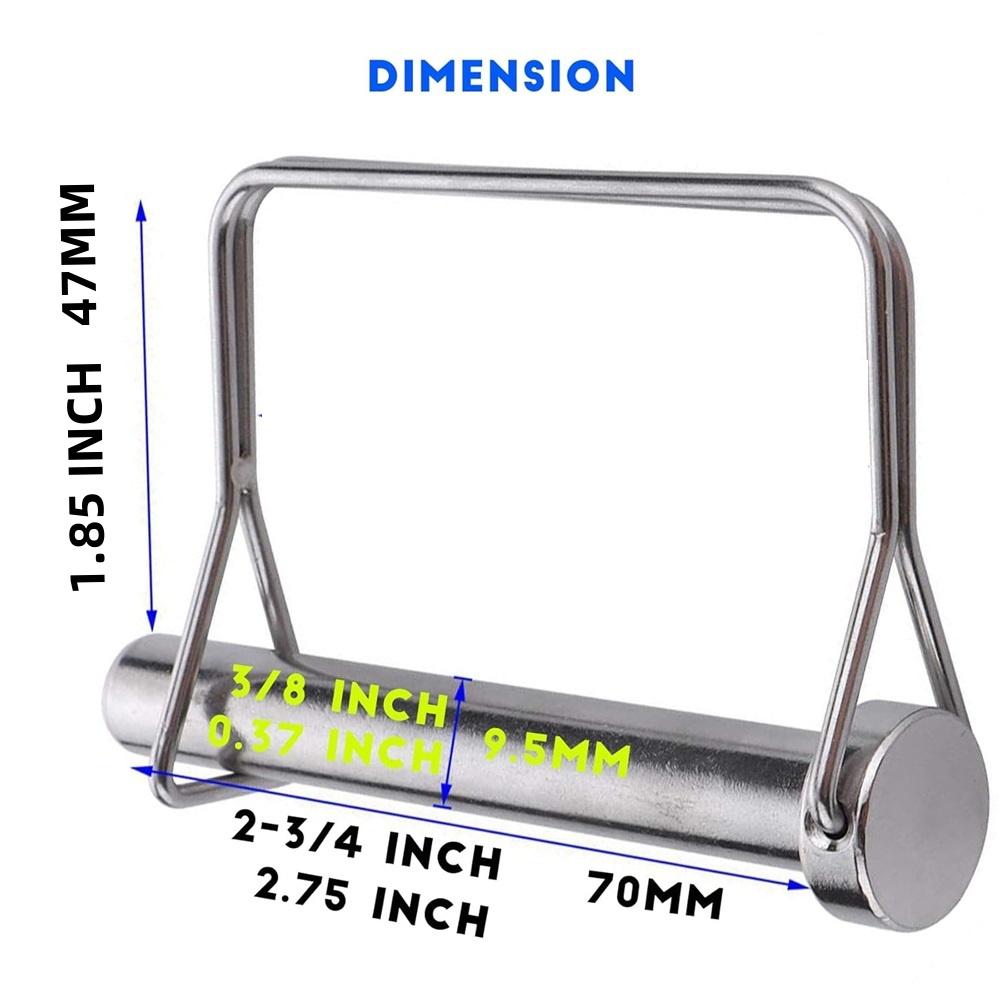 10 шт. Большой штифт сцепного устройства прицепа Сверхпрочный штифт сцепного устройства прицепа Предохранительный стопорный штифт 5/16 X 2-3/4 (8X70MM)