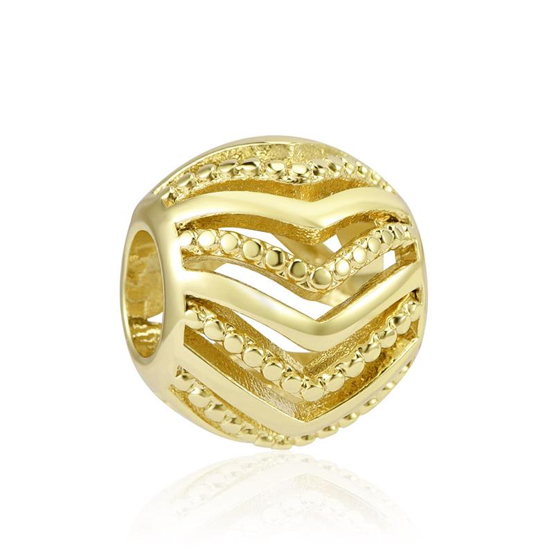 Шарм-корона из сосновых шишек с покрытием из 18-каратного золота, подходит для оригинального браслета, сияющий бусина, сделай сам, женские украшения, подарок, медный брелок, украшения, подарок