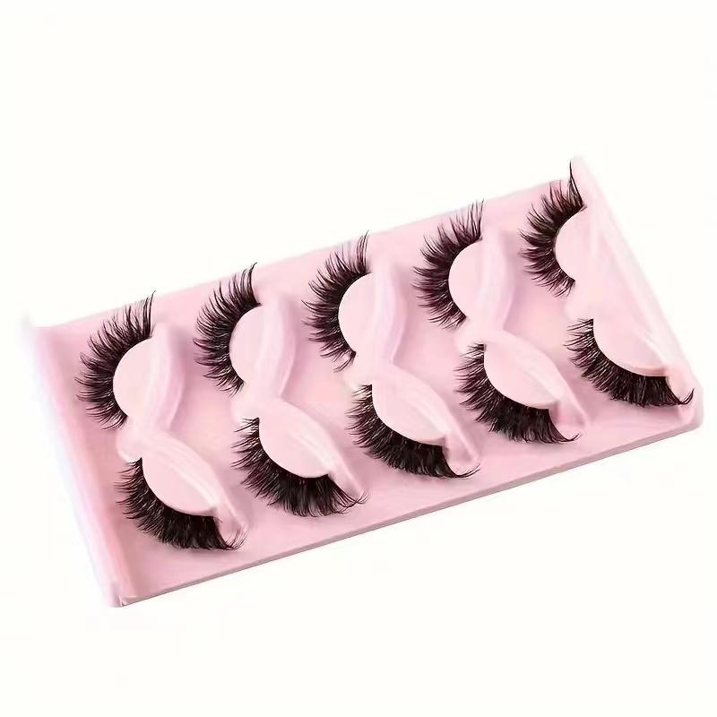 Makeup 5 Pairs Cat Eye Lashes Faux Eyelashes Eye Elongated False Eyelashes
