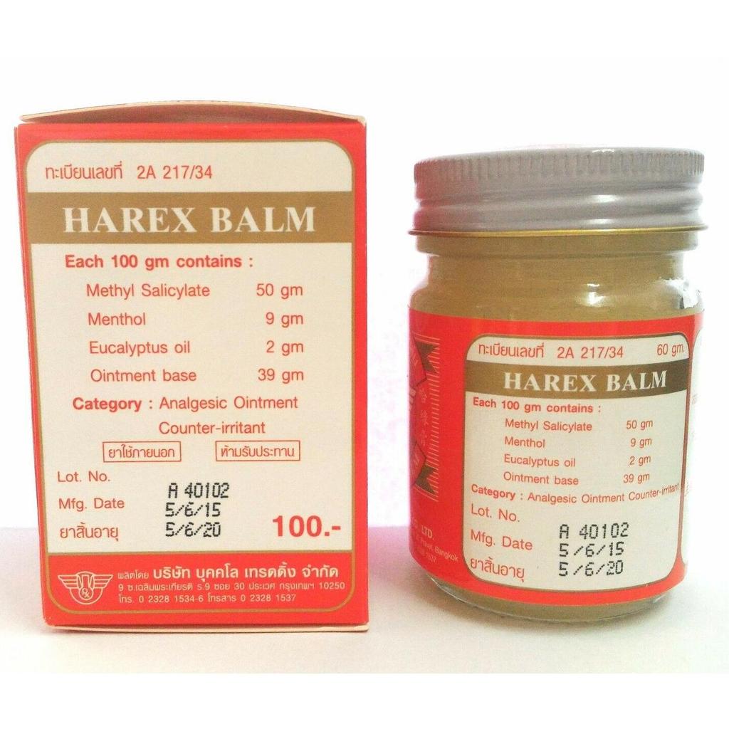 Тайский бальзам Harex 60г Лечебная мазь - анальгетик при мышечной боли, ревматических симптомах