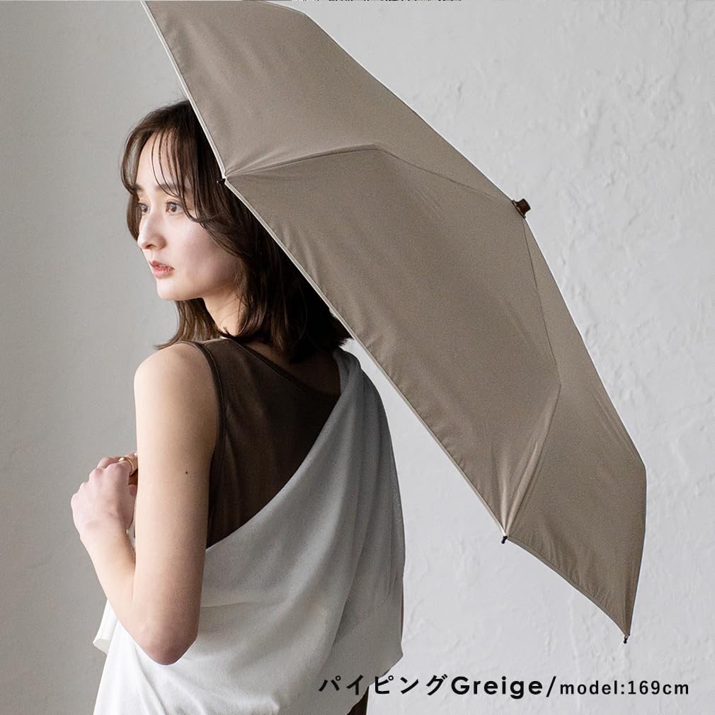 Складной зонт Vita Felice для солнечных и дождливых дней Тип зонта [VITAFELICE] (Легкая/сумка-тоут) Женский pru-30178z (Серый кант)