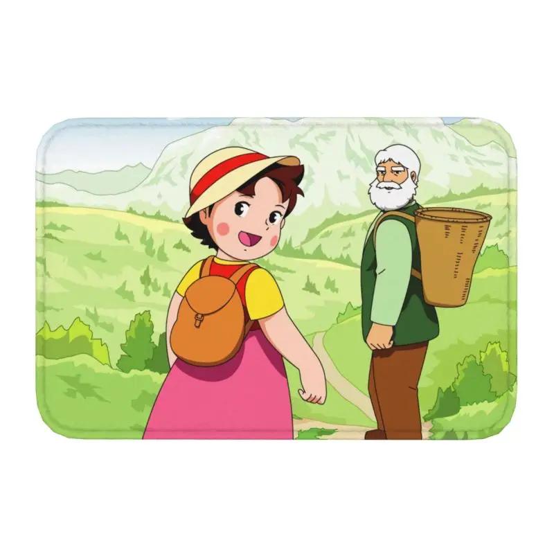 Custom Heidi Peter And Grandpa Doormat Anti-Slip Entrance Bathroom Kitchen Floor Door Mats Garage Rug Carpet Footpad