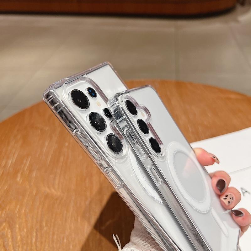 Прозрачный акрил для магнитного чехла Magsafe для Samsung S25 S24 S23 S22 S21 FE Plus Ultra A16 A36 A56 A26 S25edge 5G Чехол