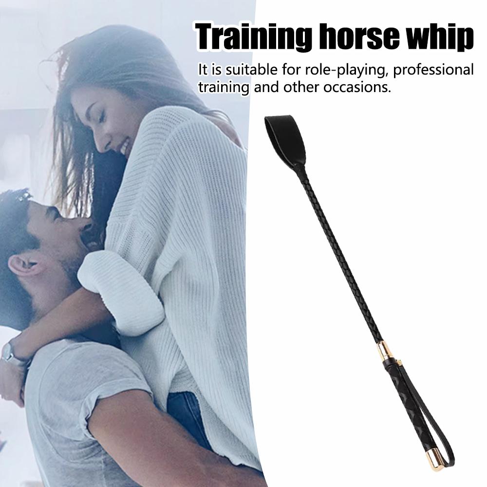 Black PU Leather Spanking Paddle Long Whip Flogger BDSM Bondage Multi-functional Adult Sex Toys Flirting Role Play Intimate Play