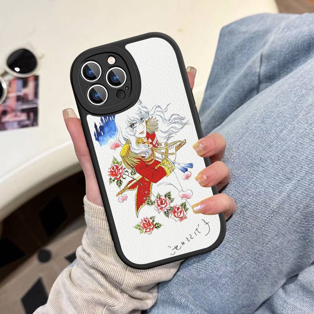Роза В-Версаль Леди Оскар Для IPhone 16 15 14 16E 13 12 11 Pro Max Plus Телефон Кожаный Чехол