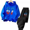 67 Chic Children's Hoodies Set 3-12Y Korean Streetwear Block Tracksuit Fashion Comfortable Kids Sweatshirt 2 Pcs Sets Pant Suit