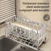 Органайзер для кухонной раковины из нержавеющей стали, Стойка для крана, Подставка для губки, Полка для полотенец, Самодренажное хранилище для аксессуаров для раковины