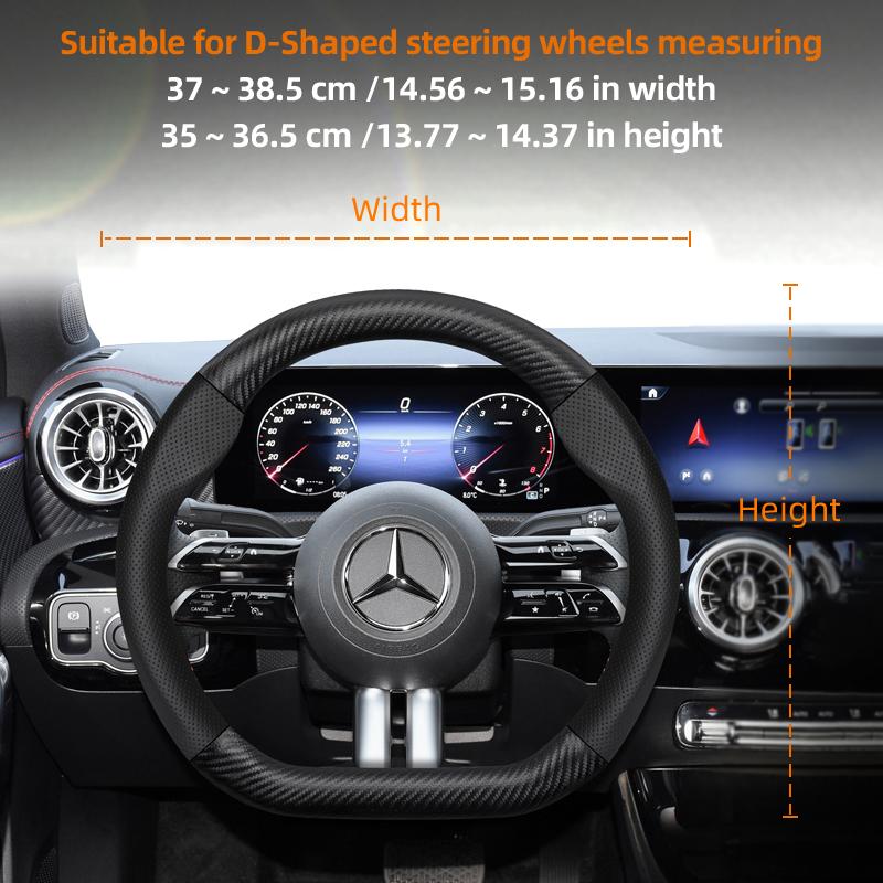 ATOW5 Suitable for Mercedes-Benz Breathable Leather Matte Carbon Fiber Texture Steering Wheel Cover Suitable for E Class S C a Glc Suv Eqc