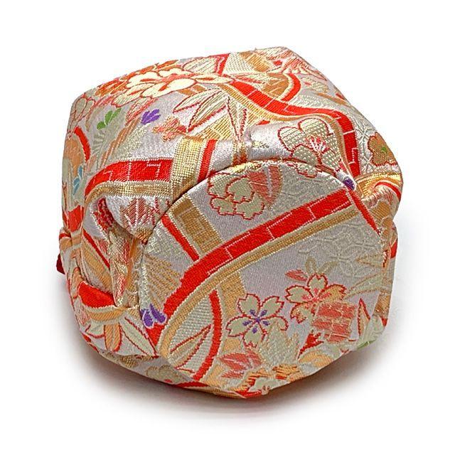 Used Shichi-Go-San Drawstring Purse, Kyoto Nishijin, Luxury Children's Drawstring, For Children's Kimonos and Hakamas, Gold Brocade Fabric, Comes in
