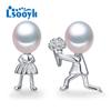LSOOYH Романтическое предложение Брак Любовь Ювелирные изделия Натуральный пресноводный жемчуг Ювелирные изделия Свадебные серьги
