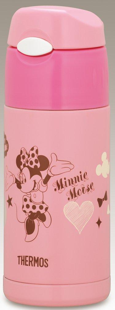 Термос для воды с вакуумной изоляцией, бутылка с соломой Disney Minnie Touch Open, светло-розовый LP [один тип] 0,36 л FFI-401FDS