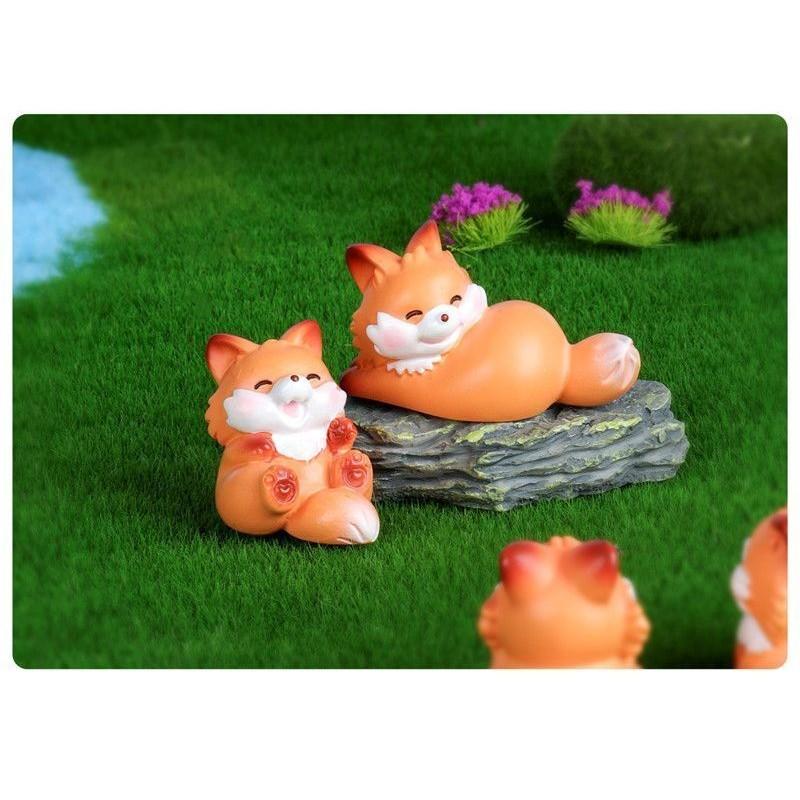 4 шт./компл., миниатюрные миниатюры с изображением животных, лисы, мини-фигурки, сделай сам, фея, украшение для сада, мох, террариум, микропейзаж