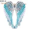 TJA Rhinestone Inlaid Angel Wing Brooch Pin Cardigan Scarf Corsage Badge Decor
