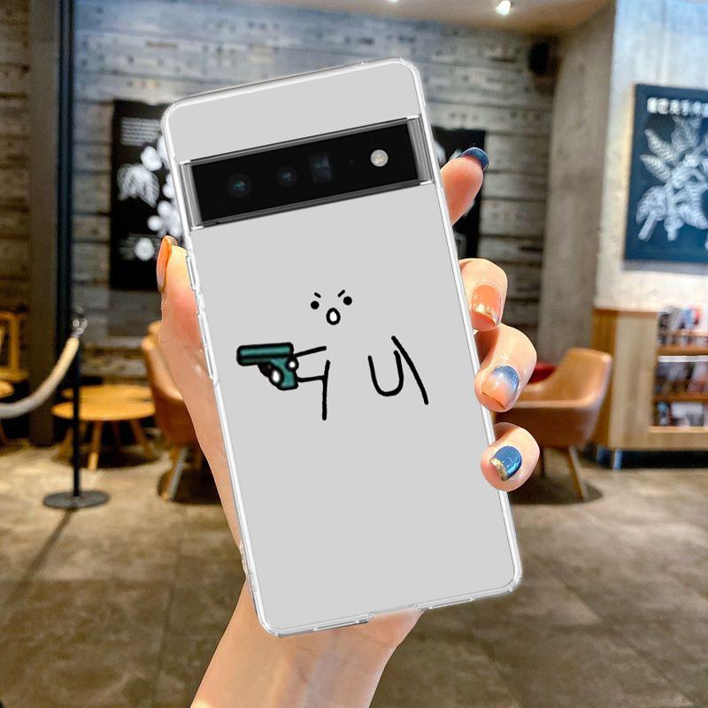 Для Google Pixel 10 Pro Прозрачный чехол для телефона Pixel 9 Pro XL Pixel 8 Pro 9A 8A 7A 7 6A 6 Pro Мягкая накладка Милый спичка Мужчины Пара