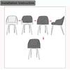 Set of 2 Dining Chair Covers Slipcover with Armrest Curved Back, Height Bar Stools Covers Back Chair Protector for Dining,B