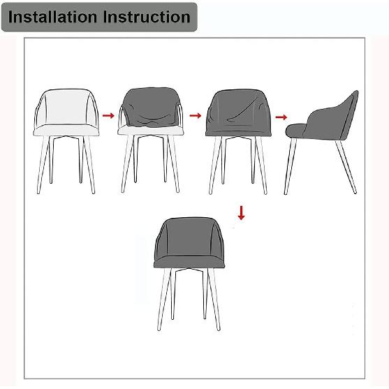 Set of 2 Dining Chair Covers Slipcover with Armrest Curved Back, Height Bar Stools Covers Back Chair Protector for Dining,B
