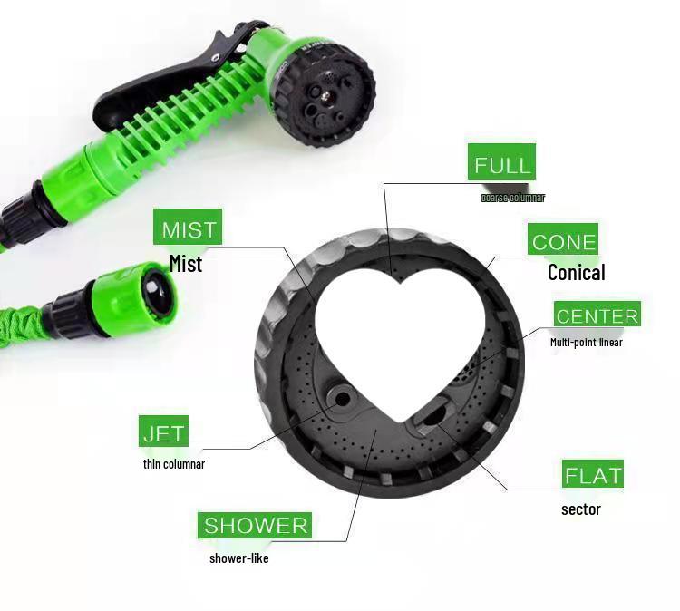 Expandable High-Pressure Retractable Water Hose & Garden/Car Wash Water Gun