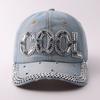 Fashioncool Rhinestone Alphabet Baseball Cap Women's European and American Fashion Denim Diamond-encrusted Bent Cap Batch
