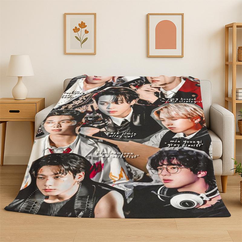 Знаменитая B-BTS KPOP Звезда Мягкий Фланелевый Плед, Теплый Уютный Плед для Кровати, Дивана, Диванчика, Спальни, Гостиной, Путешествий, Кемпинга Подарок