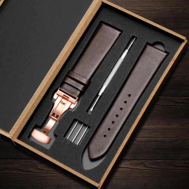 12 14 15 16 17 18 19 20 21 22 мм ремешок для часов из натуральной кожи черный коричневый ультратонкий мягкий гладкий зернистый аксессуар для мужчин и женщин