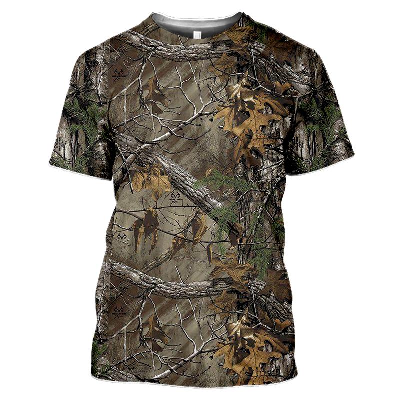 Summer Hunting Camouflage t shirt for men Casual Outdoors Printed Tees Selling Leisure round neck Short Sleeve Oversized Tops
