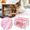 1 Set Mini Doll Toy Furniture European Style Bunk Bed Miniature Simulation Birthday Scene Doubl N2Z0