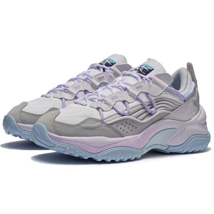 Li Ning Aurora WindWalker V2 Амортизирующие Низкие Спортивные Повседневные Кроссовки Женские Бело-Серые AGCS016-2