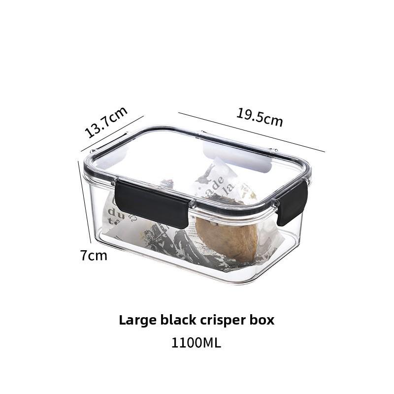 Kitchen Refrigerator Sealed Rectangular Refrigerator Storage Box with Lid Plastic Crisper Lunch Box Storage Box