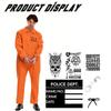 Personalized Custom Digital Number Halloween Cos Prisoner Costume Costume Prisoner Uniform Prisoner Suit Orange One-piece Prisoner Suit