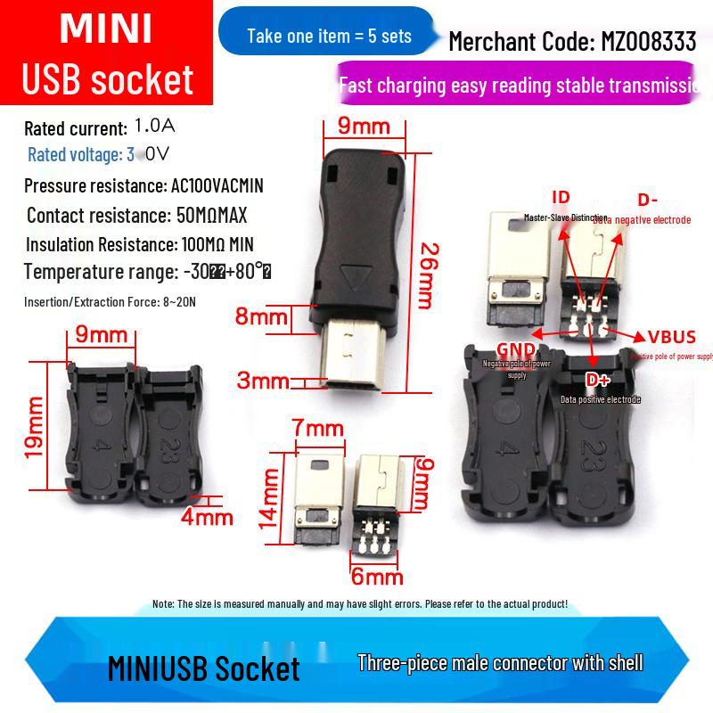 USB 3.0 Type A Male to Female 90/180 Degree and Type B Female Square Port Connector