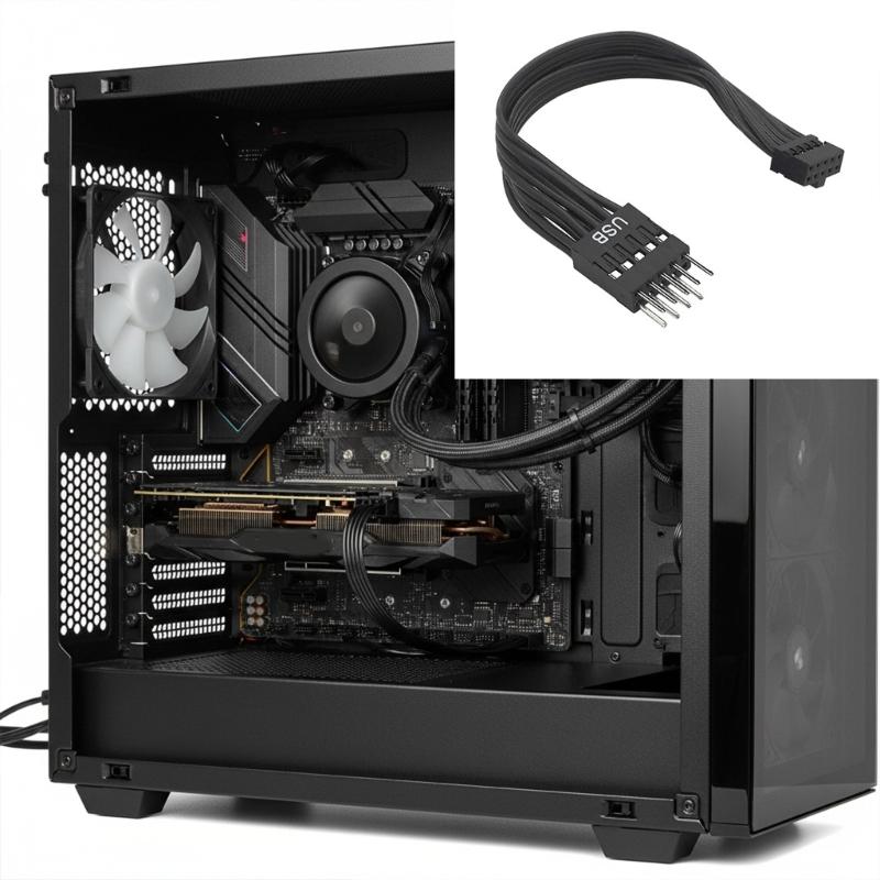 Адаптер-кабель USB 9-контактный на 10-контактный из АБС-пластика, металла и ПВХ для материнских плат компьютеров, для связи, для длительных работ