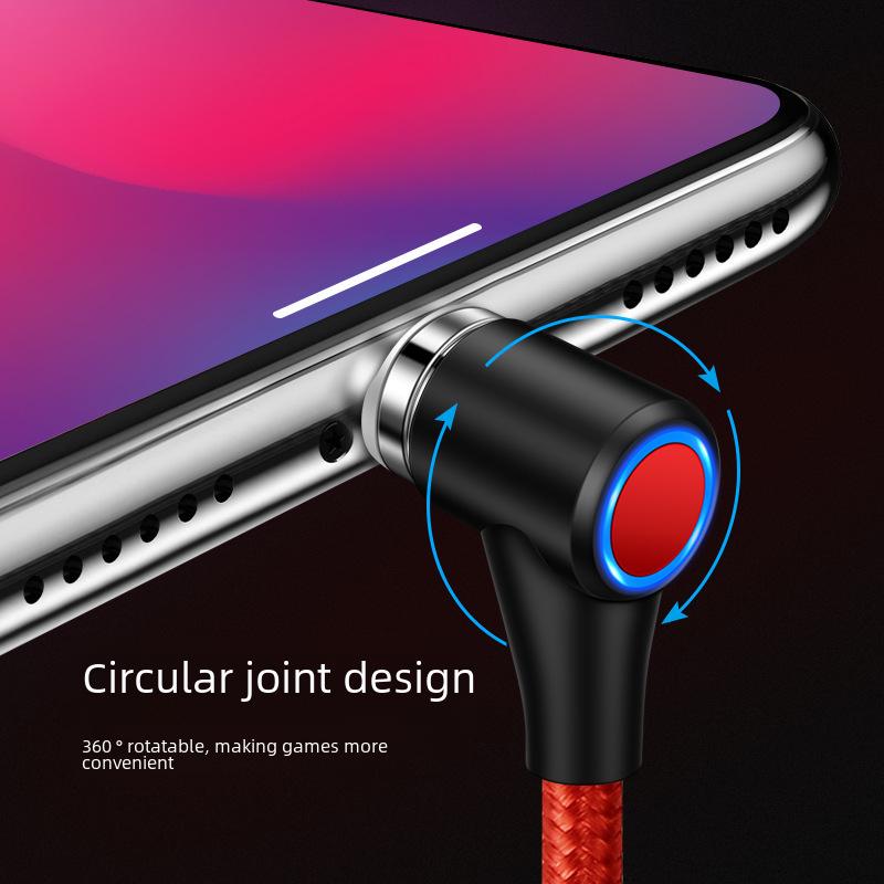 Магнитный кабель для передачи данных 3A Elbow: Быстрая зарядка и передача данных от одного до трех током 5 А для устройств Android и Type-C.