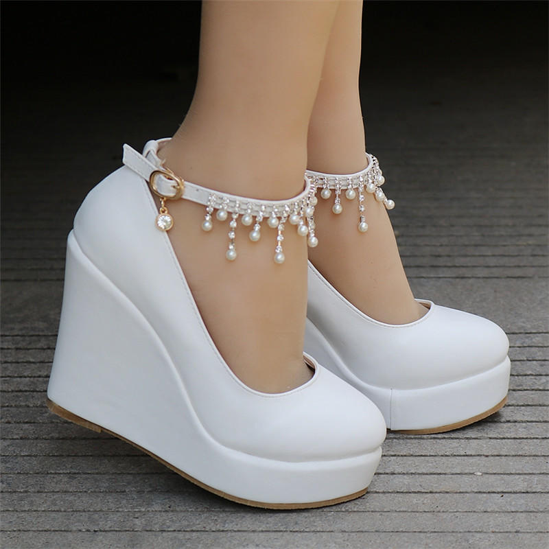 Fashion Platform Wedges Pumps Shoes for Women Spring Wedges Heels Women Wedding Shoes High Heels
